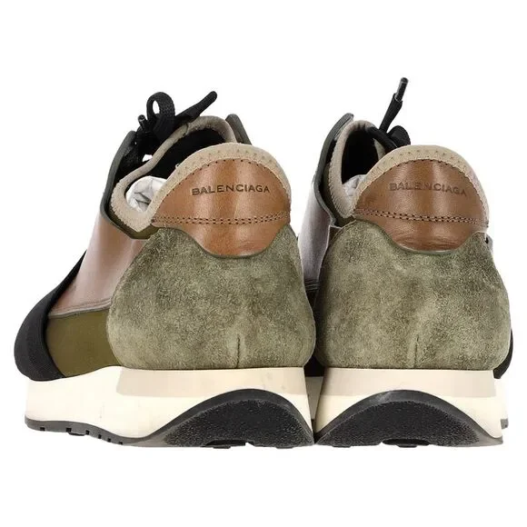 Balenciaga Race Runner Sneakers in Multicolor Leather and Suede